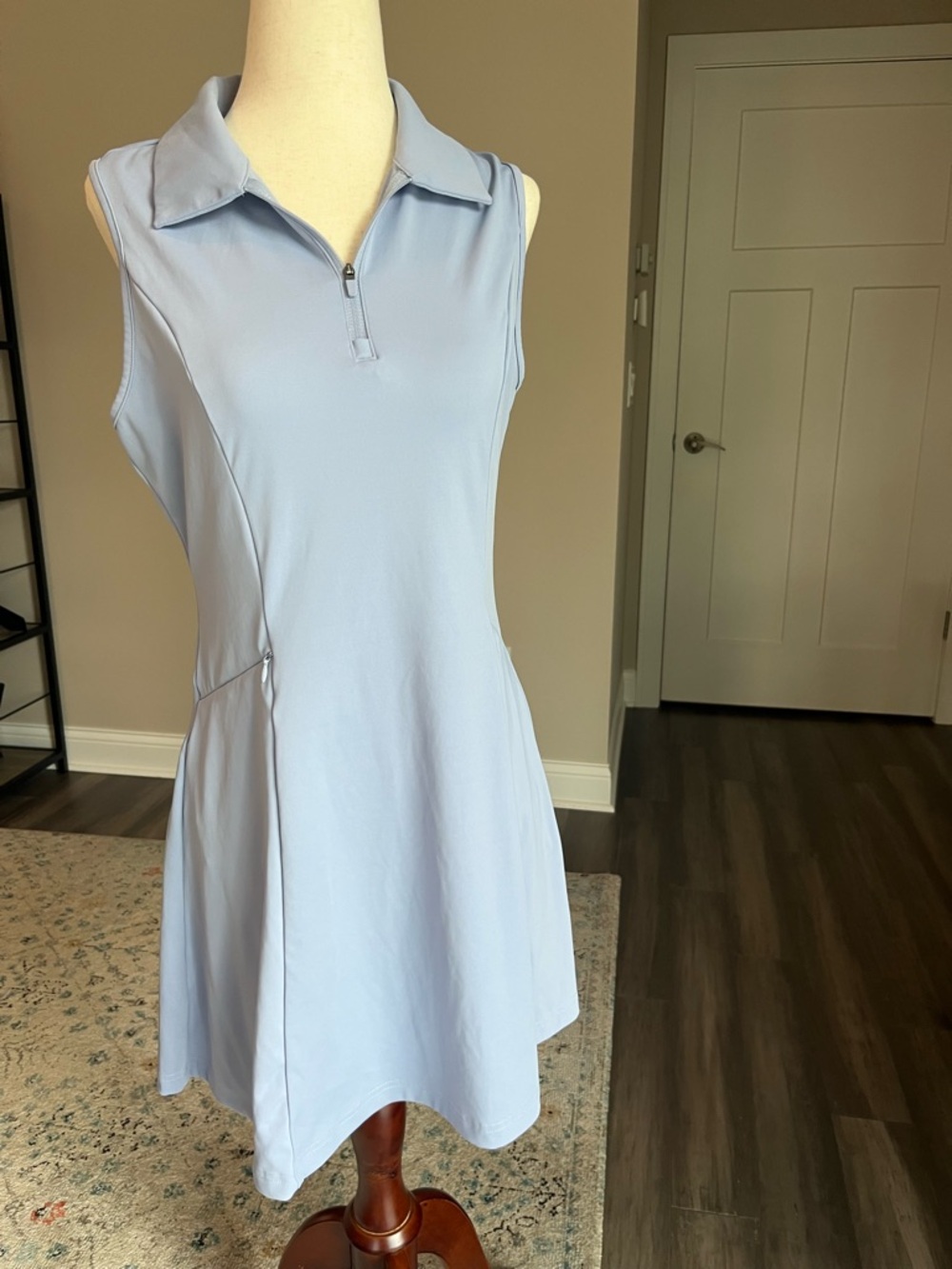 Light Blue Sleeveless Athletic Dress with Shorts